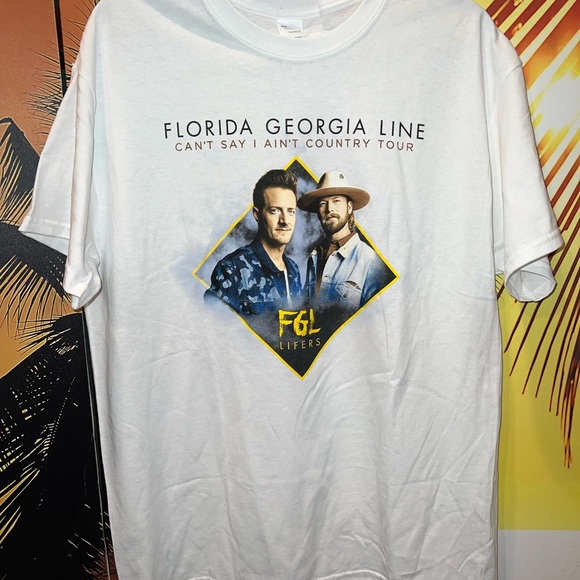Florida Georgie Line T-Shirt Large White Can’t Say I Ain’t Country Tour T-Shirt - Picture 2 of 7